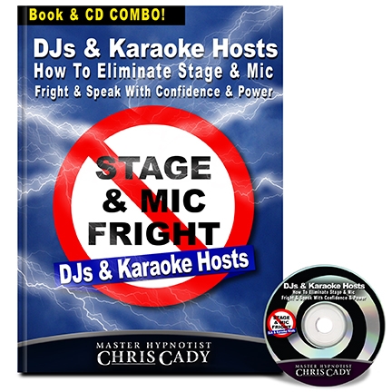 hypnosis stage fright for djs and karaoke hosts hypnosis cd and book cover